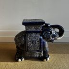 Xl Keramiek Olifant Plantentafel Kruk Stool Vintage thumbnail 9