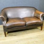 Vintage Leather 2-Seater Sofa In Dark Brown thumbnail 4