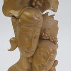 Art Deco Balinese Woodcarving Of A Couple, 1930S thumbnail 10