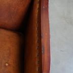 Unieke, Statige, Comfortabele Schapenleren Art Deco Design Fauteuil thumbnail 9