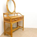 Vintage Rotan Rieten Kaptafel Make-up Tafel, Spiegel thumbnail 6