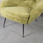 Vintage Set Franse Lounge Stoelen Fauteuils Limegroen thumbnail 15