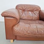Vintage Set Of 2 De Sede Ds 101 Fauteuil Dik Bruin Leer ’70 thumbnail 10