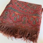 Vintage Antieke Rode Paisley Doek thumbnail 4