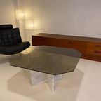 Vintage Marble And Smoked Glass Coffee Table thumbnail 2