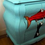 Blauwe Ladekast “goudvis”, Vintage Blue - Eclectisch thumbnail 3