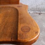 Four Brutalist Oak Wooden Chairs thumbnail 7