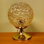 Vintage Tafellamp Bollampje Bedlampje Lamp Messing Glas thumbnail 7