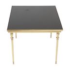 Vintage Messing Koperen Salontafel Bijzettafel Rookglas Spiegel Blad Design Frankrijk thumbnail 13