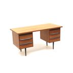 Vintage Bureau Met Zes Lades Op Elegante Poten thumbnail 4