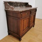 Vintage Frans Dressoir Commode, Ladekast Badkamermeubel Met Marmer Blad 209 thumbnail 10