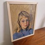 Mari Trappeniers Oud Schilderij Portret Olieverf Op Doek thumbnail 15