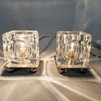 Vandeheg - Kubus - Glazen Ice Lampen - Set (2) - Glas - Metaal - Halogeen - 90'S thumbnail 4