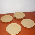 Vintage Grès Stoneware Breakfast Plates Or Dessert Plates * Set Of 6 thumbnail 8