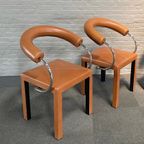 Set Van 4 Lederen Arcosa Stoelen Door Paola Piva thumbnail 11