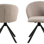 Koro Eetkamerstoel - Set Van 2 - Beige Bouclé thumbnail 11