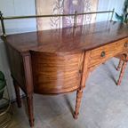 Notenhouten Dressoir, Sidetable, Console Met Messing Hekwerk thumbnail 2