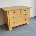 Franse Brocante Ladekast Grenen Commode Hout Vintage thumbnail 4