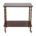 Vintage Franse Bar Trolley Formica Eik Serveerwagen Jaren 60 Design thumbnail 4