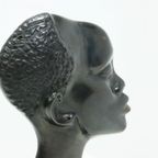 Modernist Solid Bronze Sculpture African Woman 1950S thumbnail 6