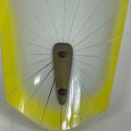 Mid Century Modern - Wall Mounted Lamp With Yellow And White Glass Shade And Brass Detail thumbnail 5