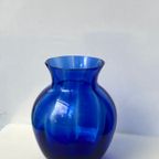 Italian Design - Empoli - Mid-Century Handgeblazen Vaas Kobalt Blauw thumbnail 3