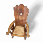 High Back / Monastry / Rush Seat Armchair 1950s thumbnail 6