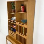 Scandinavisch Vintage Eiken Fineren Boekenkast thumbnail 9