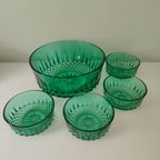 Groen Persglazen Schalen Set Van Arcoroc France Uit De Jaren '60 thumbnail 12