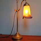 Art Deco Koperen Bureaulamp, Frères Muller, 1920 thumbnail 8