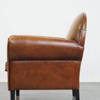 Prachtige, Comfortabele En Tijdloze Schapenleren Design Fauteuil/ Armchair In Art Deco Stijl thumbnail 10