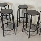 5 X Vintage Barkruk, Zwart, P/p/s thumbnail 2