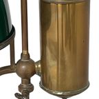 Jugendstil - Brass With Glass - Table Oil Lamp - Working Condition - Germany, Ca. 1910 thumbnail 5