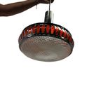 Vintage Chromen Ufo Luster / Hanglamp Met Oranje Accent thumbnail 2