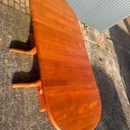 Vintage Eettafel Teak Uitschuifbaar Deens Massief thumbnail 9