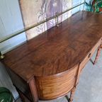 Notenhouten Dressoir, Sidetable, Console Met Messing Hekwerk thumbnail 5