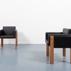 Set Of 4 Leather Armchairs And A Table From Bernini / Tafel En Stoelen Set, 1980’S Italy thumbnail 9