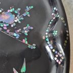 Antiek Dienblad Emaille Parelmoer thumbnail 2