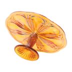 Art Deco Oranje Taartschotel Parelmoer Gebak Schaal Depression Glass thumbnail 5