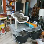 Very Rare Inside/outside Polyester Lounge Chair With Leather Upholstery 1960s thumbnail 12