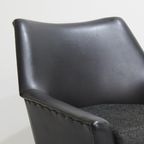 Vintage Fauteuil, Zetel - Zwart Skai, Jaren '60 | 00938 thumbnail 3