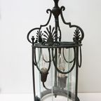 Grote Antieke Franse Bronzen Hallantaarn Hanglamp thumbnail 2