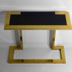 Vintage Regency Messing Console Met Blauwe Graniet, Italië 1970 thumbnail 5