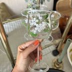 Wijnglazen Set Floral Handpainted Vintage thumbnail 2