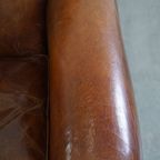 Karaktervolle En Tijdloze Rundleren Design Fauteuil/ Armchair Met Mooie Ronde Vormen En Siernagel thumbnail 4