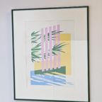 Vintage Postmodern Art Stilleven Zeefdruk Eclipse 1980 Boho thumbnail 2