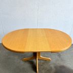 Vintage Ronde Uitschuifbare Eettafel, Licht Eiken. thumbnail 2