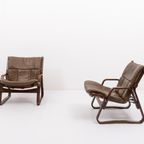 Set Of 2 Scandinavian Design Lounge Chairs / Fauteuil From Giske Carlsen For Kleppe thumbnail 4