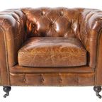 Vintage Chesterfield Club Fauteuil Cognac Leer thumbnail 9