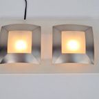 Vintage Wandlamp Vibia Design Glas Rvs Regency Eclectic '80 thumbnail 4